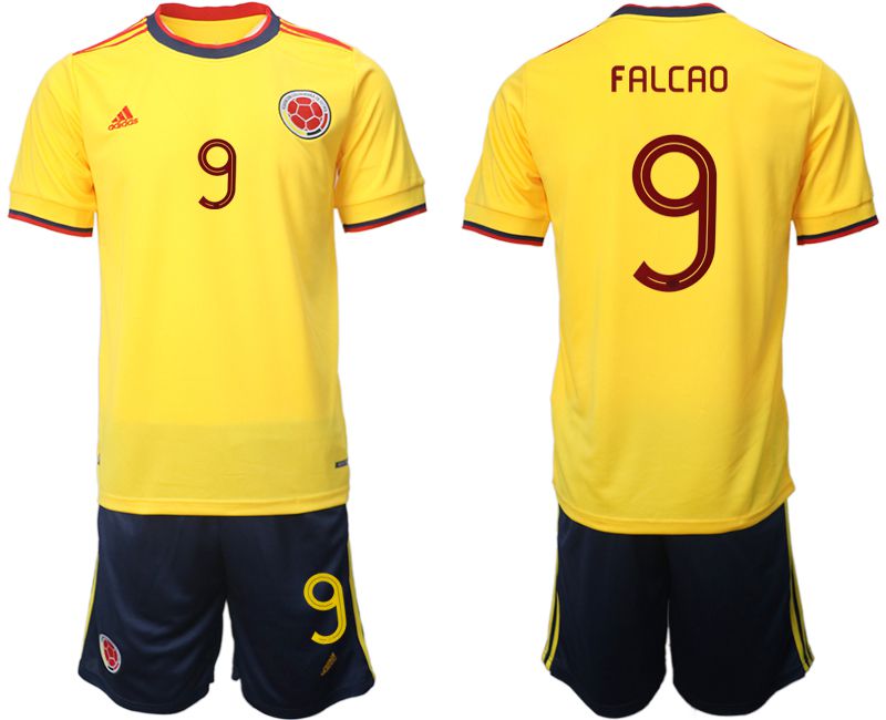 Men 2022 World Cup National Team Colombia home yellow 9 Soccer Jersey